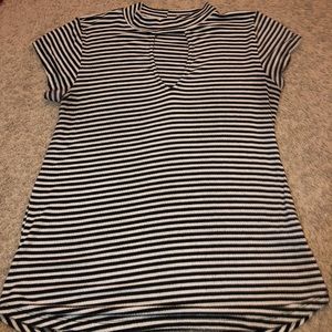 Black and white striped top